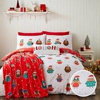 Christmas Party Robins Duvet Cover and Pillowcase Set