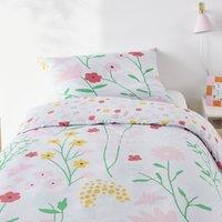 Child's Flowers Cotton Duvet Cover Set with Rectangular Pillowcase