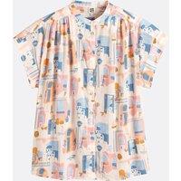 Printed Crew Neck Shirt with Short Sleeves