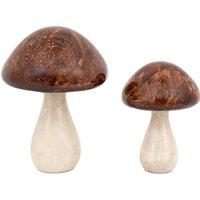 Set of 2 Ceramic Mushrooms