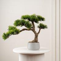 45cm Artificial Pine Tree Bonsai in Cement Effect Pot