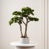 56cm Artificial Pine Tree Bonsai in Cement Effect Pot