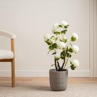 85cm Artificial Cream Potted Hydrangea Plant