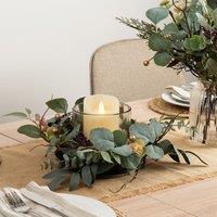 30cm Artificial Rustic Eucalyptus Candle Holder