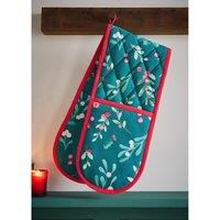 Christmas Holly & Mistletoe Double Oven Glove