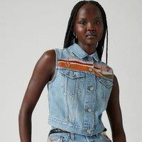Embroidered Denim Waistcoat