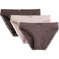 Pack of 3 Plain Knickers with Lace Trim