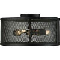 Matt Black Metal and Mesh Shade Flush