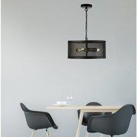 Matt Black Metal and Mesh Shade Pendant