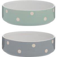 13cm Set of 2 Polka Dot Pet Bowls