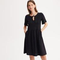 Full Mid-Length Dress with Short Sleeves