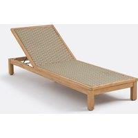 Briana Sun Lounger in Acacia and Woven Resin