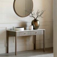 Manor Ribbed Wood 2 Drawer Console with Marble Top