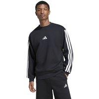 Essential 3-Striped Fleece Sweatshirt with Rounded Neck