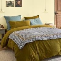 Mirio Quilted Embroidered Gingham Quilt