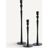 Set of 3 Elans Cast Aluminium Candlesticks
