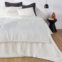 Abella Quilted Quilt in Striped Washed Linen