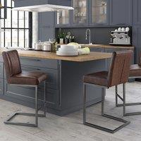 Houston Leather Barstools (Set of 2)