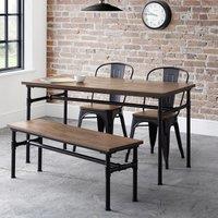 Abraham Solid Elm Wood Dining Table (Seats 4)
