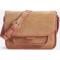 FELICIE Signature Dual Fabric Leather Messenger Bag