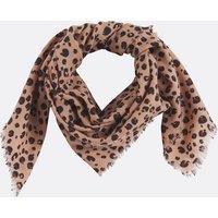 Warm Wool Scarf in Leopard Print
