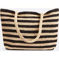 Two-Tone Raffia Bag