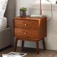 Elijah Retro Ash Wood 2 Drawer Bedside