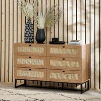 Indiya Rattan Chest of 6 Drawers