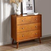 Elijah Retro Ash Wood Chest of 3 Drawers