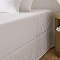 Opale Striped Cotton Satin Fitted Sheet with 30cm Flap