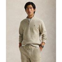 Double-knit half-zip jumper in cotton pique