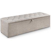 Charlotte Buttoned Chenille Storage Bench