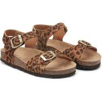 Kids Leopard Print Leather Sandals