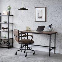 Abraham Solid Elm Wood Industrial Desk