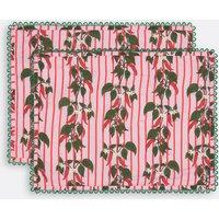 Set of 2 Chili Cotton Voile Placemats