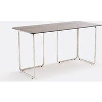 Socer Desk in Glass and Chromed Steel