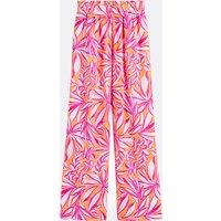 Wide Leg Trousers, Elasticated Waistband, Floral Print