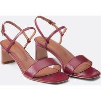 Sandals in Smooth Leather with Heel, CANDICE Signature