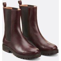 Ankle Boots with Notched Sole in Smooth Leather