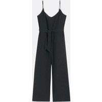 V-Neck Trouser Jumpsuit with Shoestring Straps