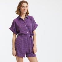 Checked Short Sleeve Playsuit