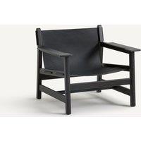 Arnaud Armchair in Leather/Stained Solid Oak