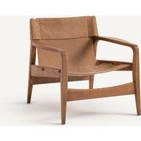 Alberto Armchair in Solid Oak/Leather