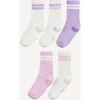 Pack of 5 Pairs of Plain Socks with Stripes