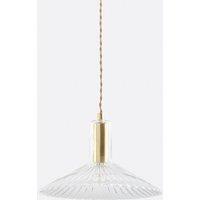 Ribbed Glass Hanging Lamp Brass 24.5cm Gramma