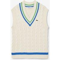 Sleeveless Ribbed Tennis Jumper with V-Neck