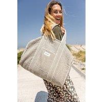 Buddha Khadi Tote Bag in Check Print Cotton with Zip Fastening