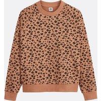 Leopard Print Sweatshirt in Loose Fit with Crew Neck