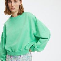 Short Loose Fit Sweatshirt with Crew Neck