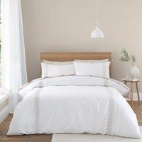 Embroidery Leaf 100% Cotton Duvet Cover and Pillowcase Set